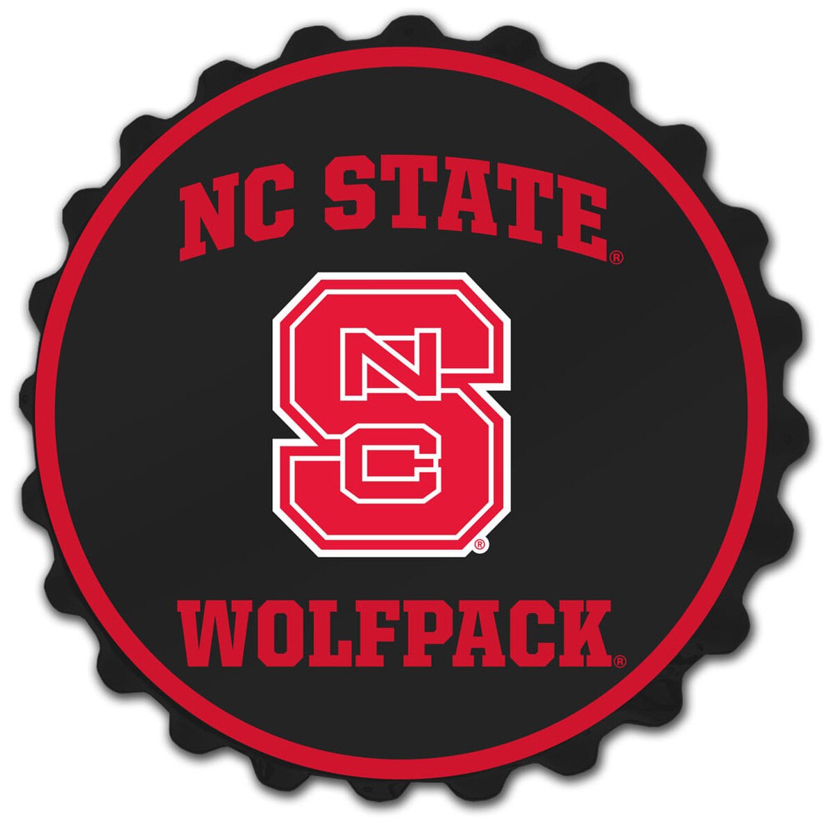 Bottle Cap Wall Sign - Black/Red -